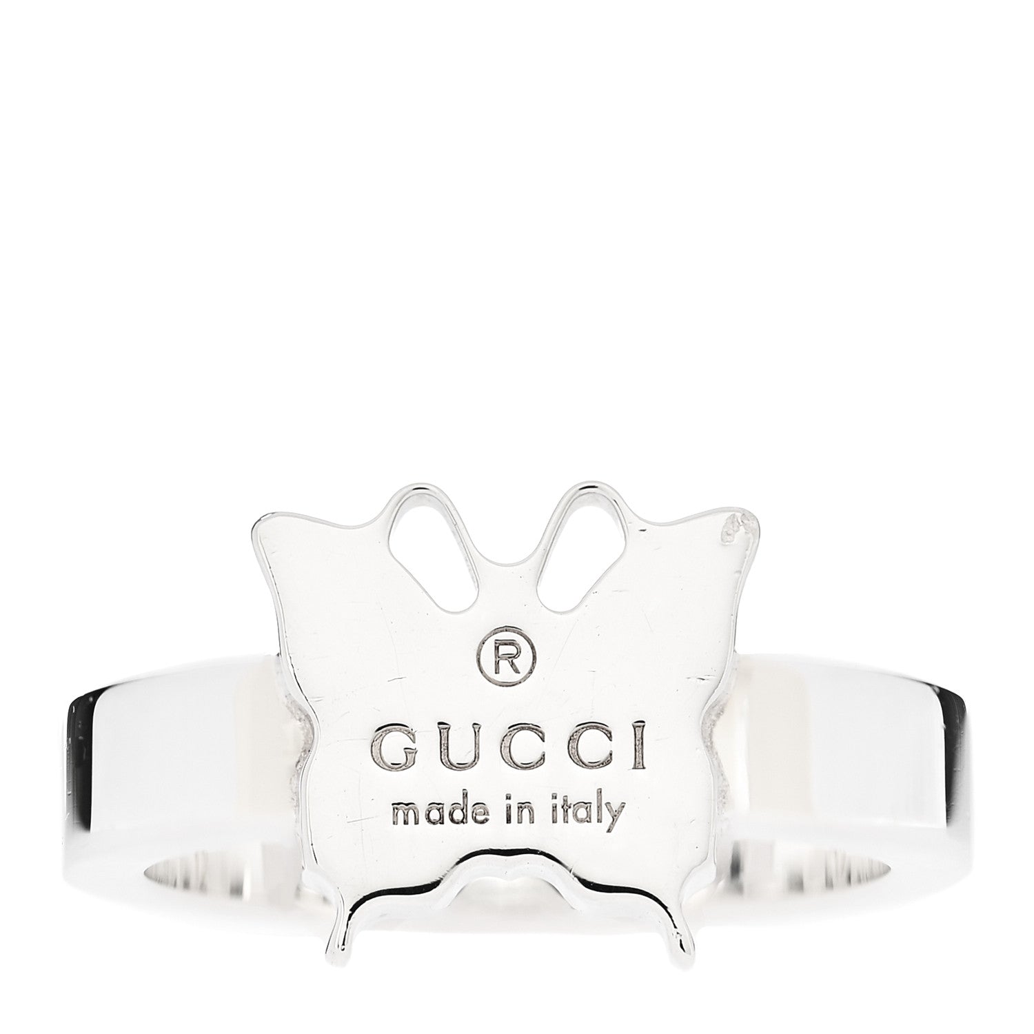 Gucci Sterling Silver Butterfly Band Ring 1 of 7
