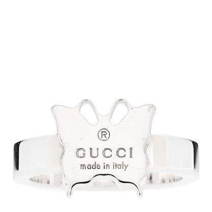Gucci Sterling Silver Butterfly Band Ring 1 of 7