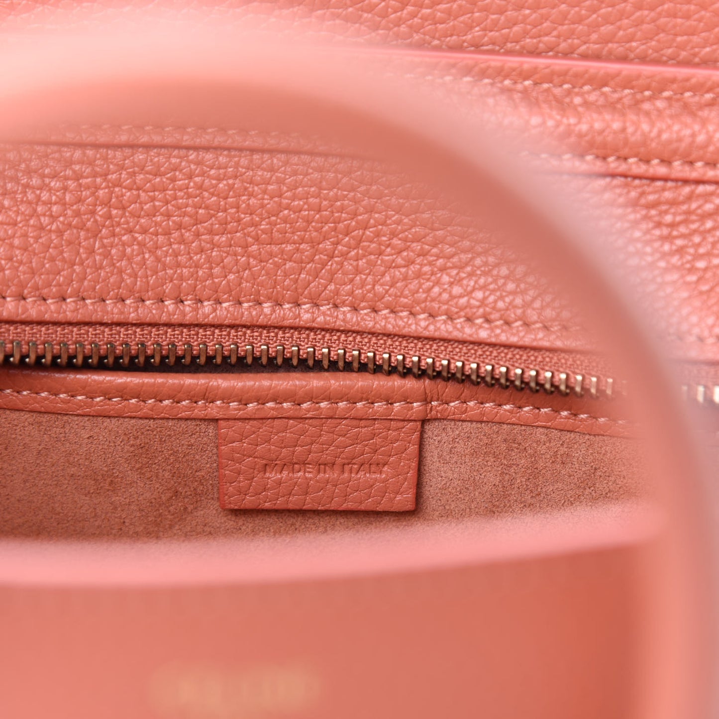 Drummed Calfskin Nano Luggage Lychee