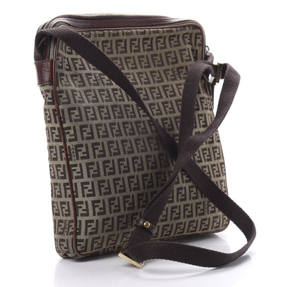 Fendi Zucchino Vitello Crossbody Messenger Mogano Panna Bruciato 3 of 14