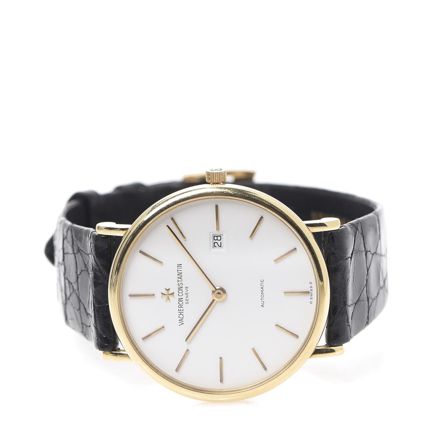 18K Yellow Gold Alligator 32mm Patrimony Automatic Watch 48002