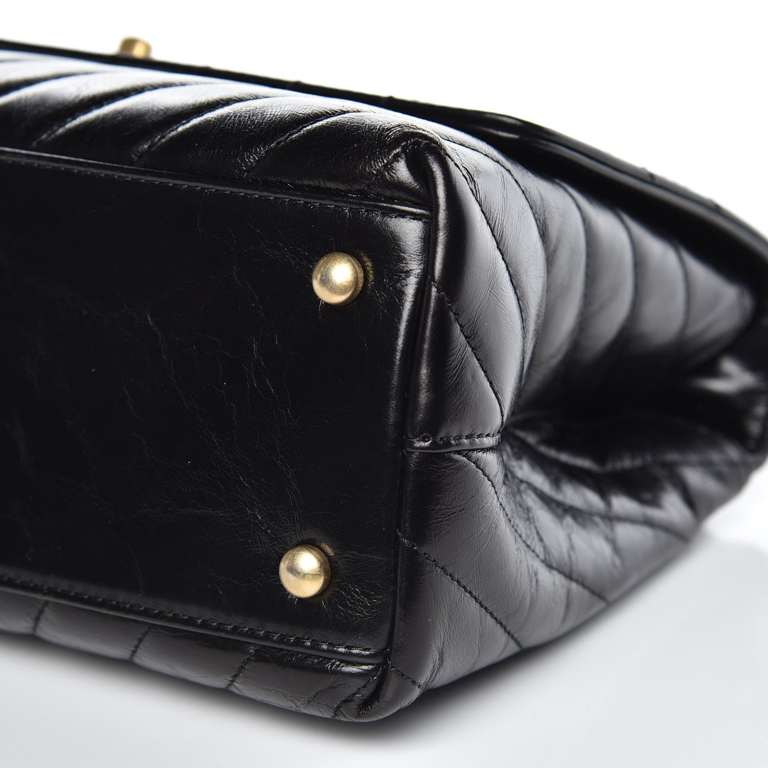 Chanel Calfskin Chevron Quilted Small Coco Handle Flap Black 9 of 9