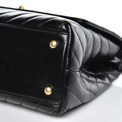 Chanel Calfskin Chevron Quilted Small Coco Handle Flap Black 9 of 9