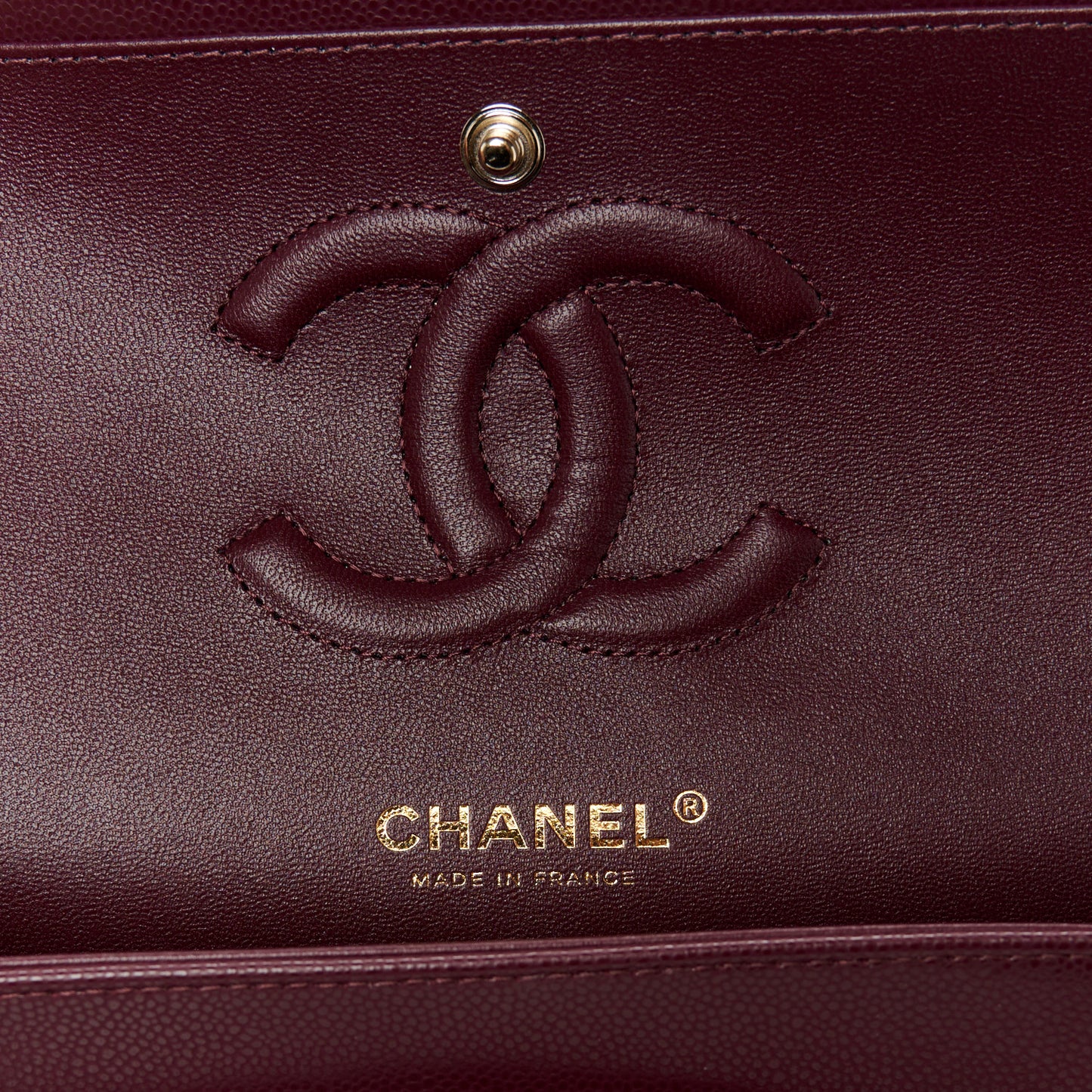 Caviar Quilted Medium Double Flap Burgundy