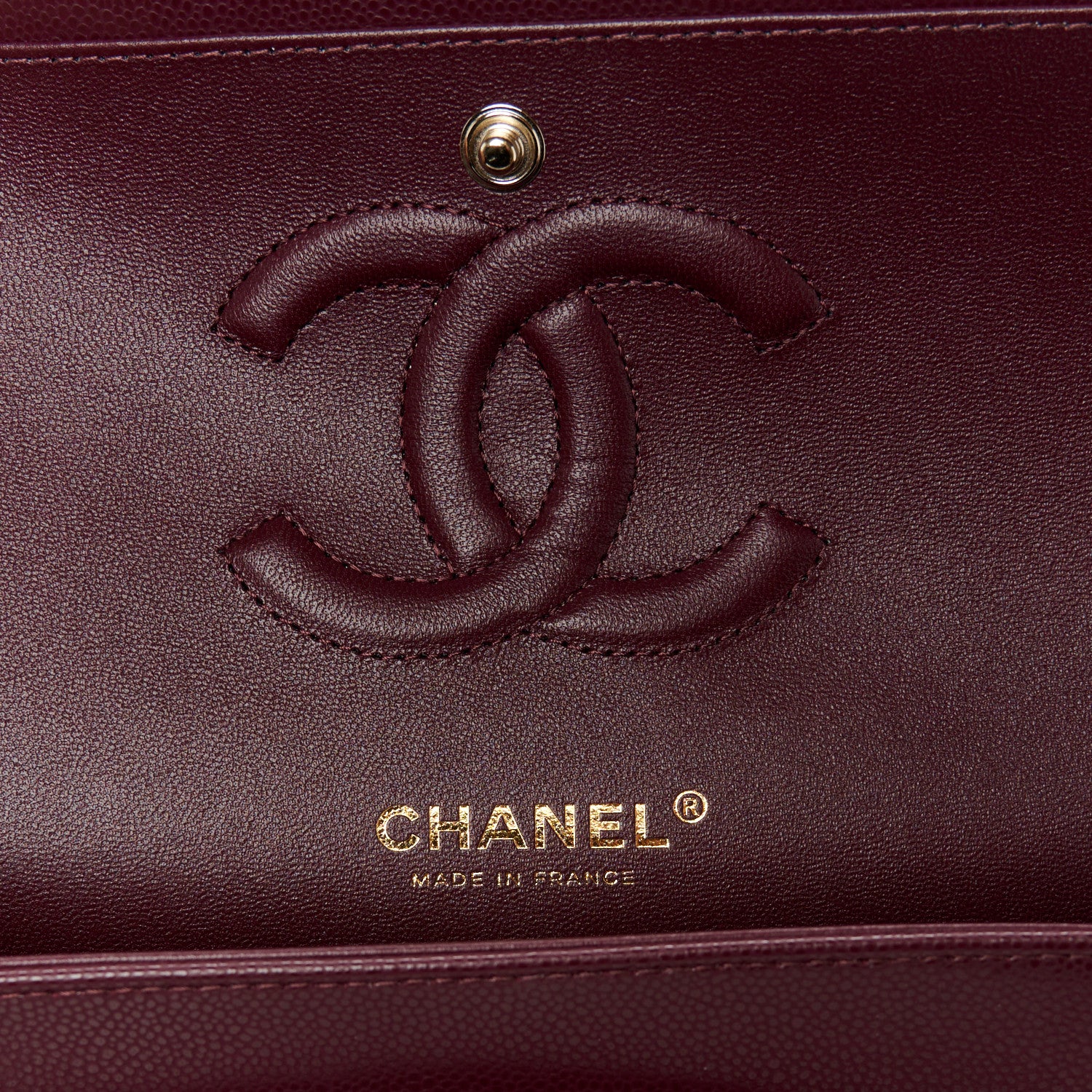Chanel Caviar Quilted Medium Double Flap Burgundy 6 of 12