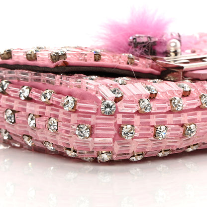 Fendi Crystal Beaded Monster Baguette Belt Bag Pink 9 of 11
