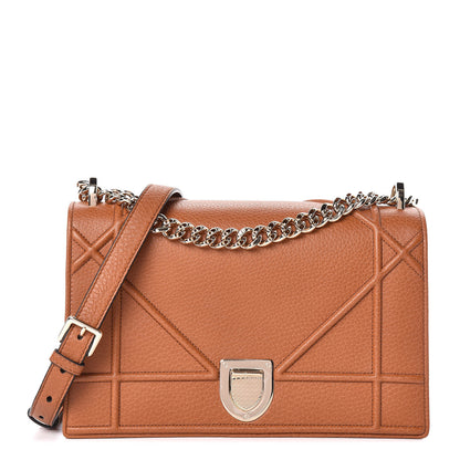Christian Dior Grained Calfskin Medium Diorama Flap Bag Brown 1 of 10