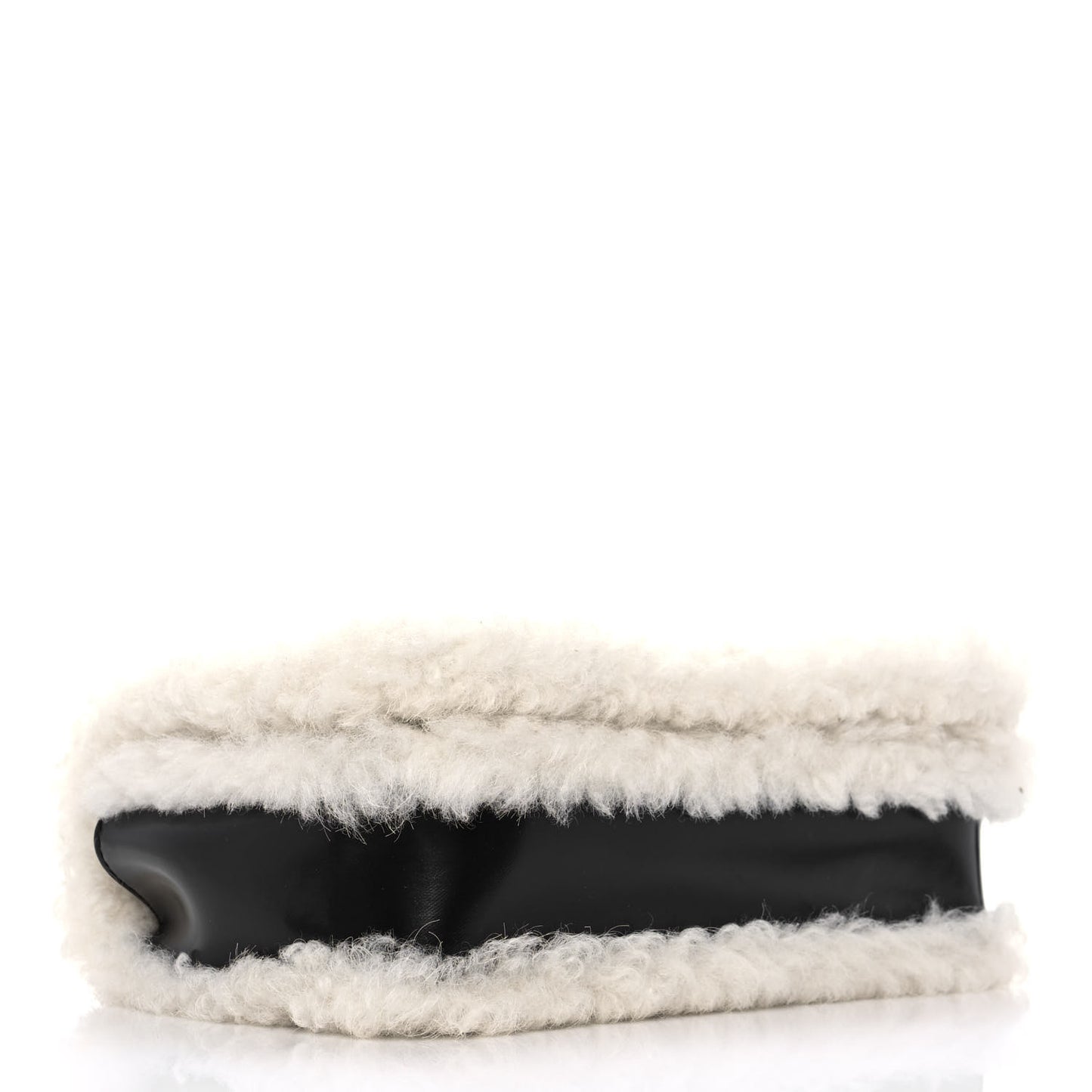 Coated Canvas Shearling Horseferry Print Small Lola Bag Black