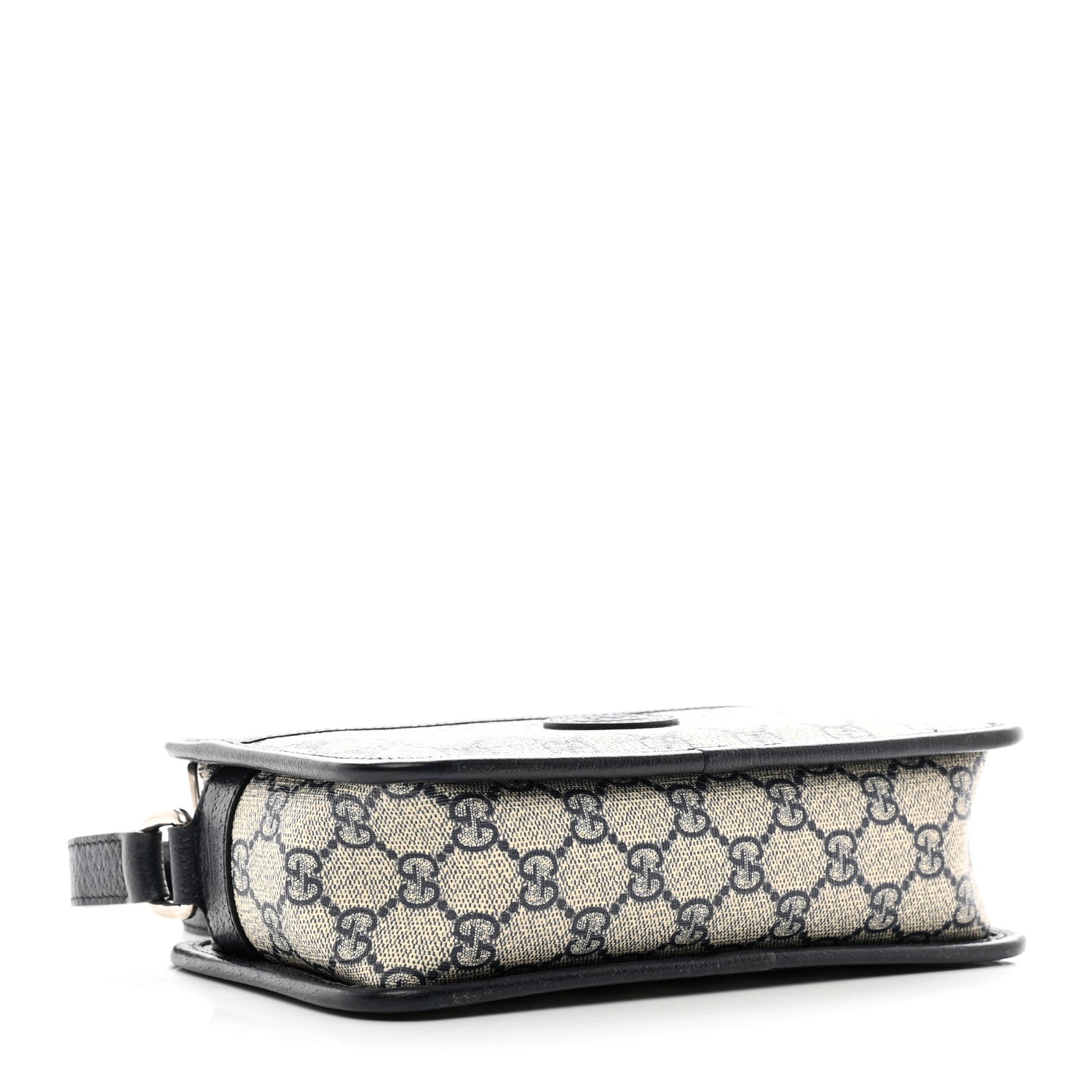 Gucci GG Supreme Monogram Textured Dollar Calfskin Mini Retro Interlocking G Shoulder Bag Beige Blue 4 of 10