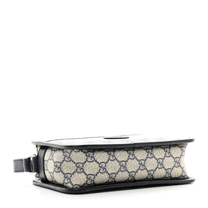 Gucci GG Supreme Monogram Textured Dollar Calfskin Mini Retro Interlocking G Shoulder Bag Beige Blue 4 of 10