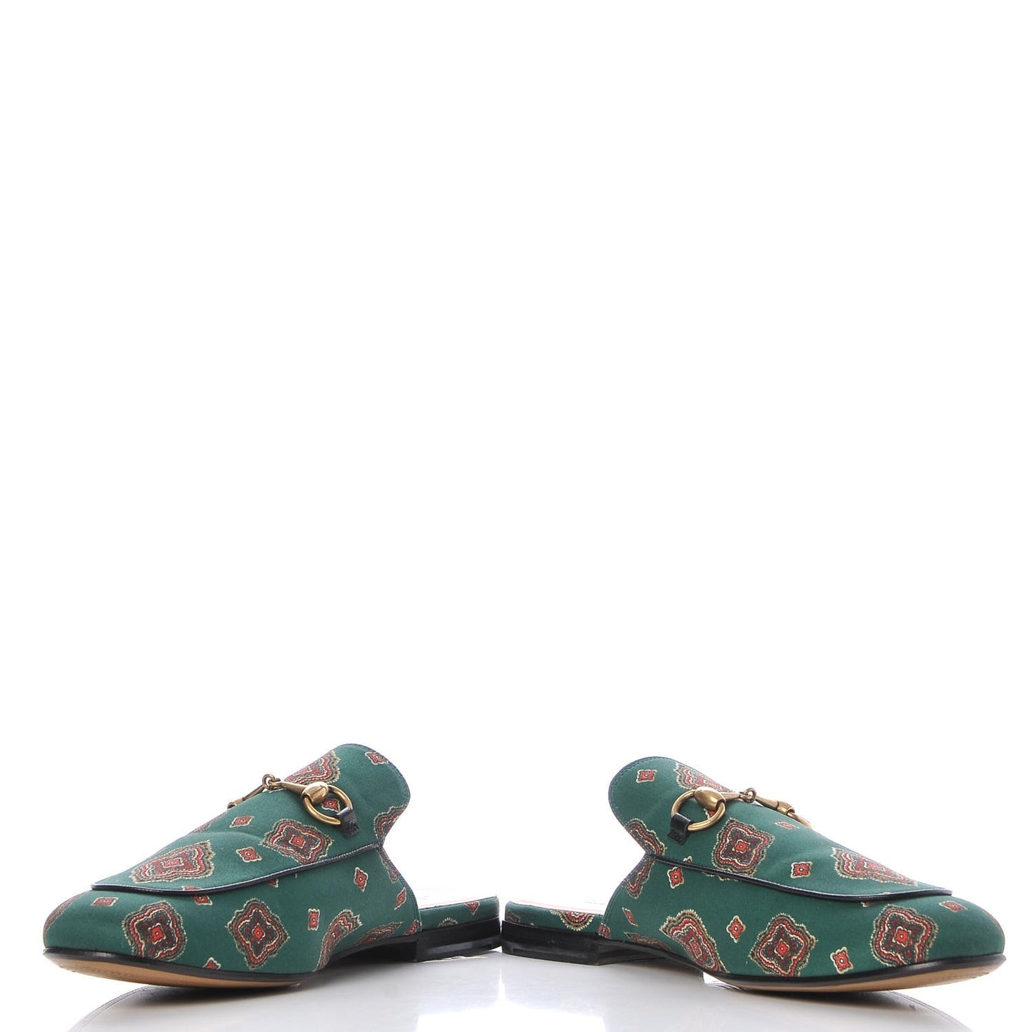 Satin Goatskin Jewel Highlands Printed Mens Princetown Slippers 8 Green