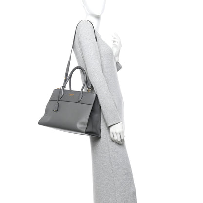 Prada Saffiano City Calfskin Medium Esplanade Tote Mercurio 2 of 13