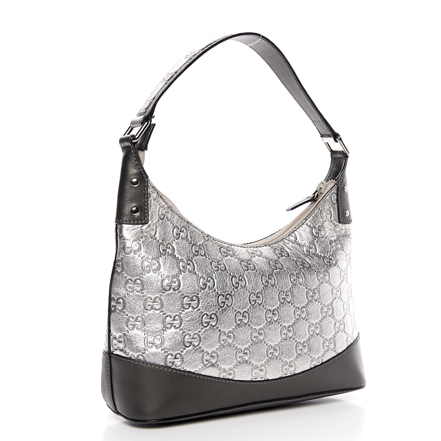 Gucci Metallic Guccissima Small Hobo Silver 3 of 8