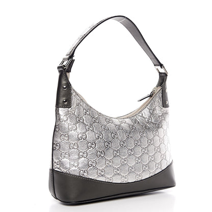 Gucci Metallic Guccissima Small Hobo Silver 3 of 8
