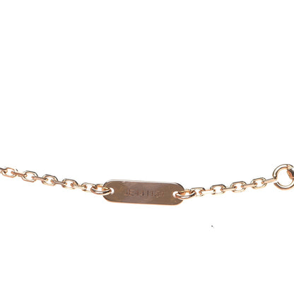 Van Cleef & Arpels 18K Rose Gold Diamond Pink Porcelain Vintage Alhambra Pendant Necklace 5 of 8