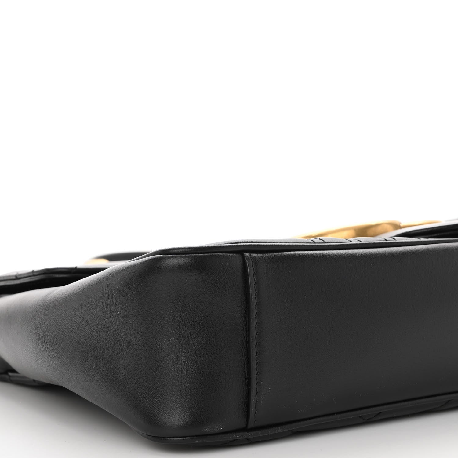 Gucci Calfskin Matelasse Medium GG Marmont Shoulder Bag Black 9 of 10