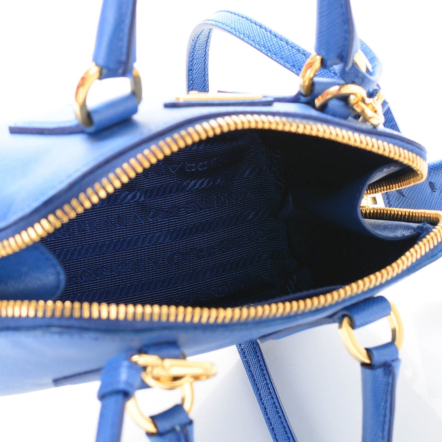 Saffiano Lux Mini Promenade Tote Azzurro