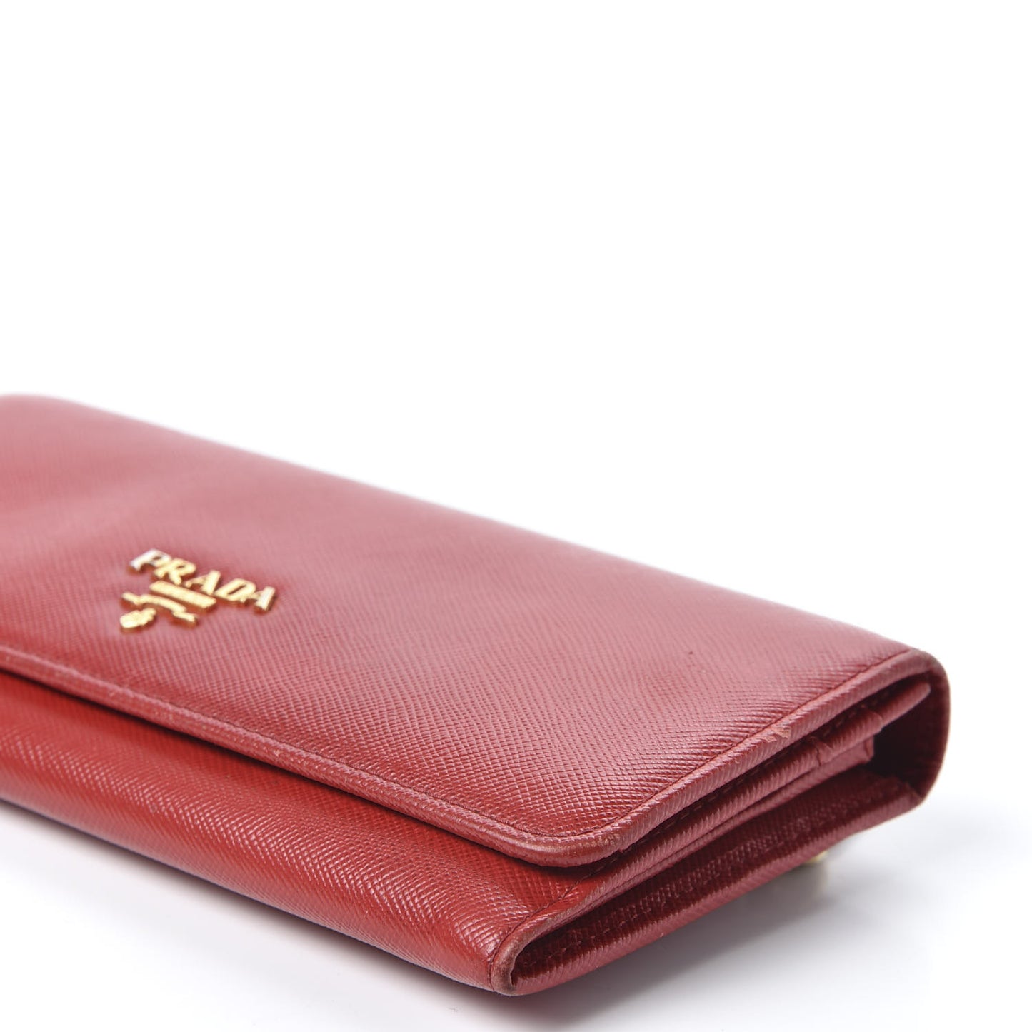 Saffiano Metal Continental Flap Wallet Fuoco