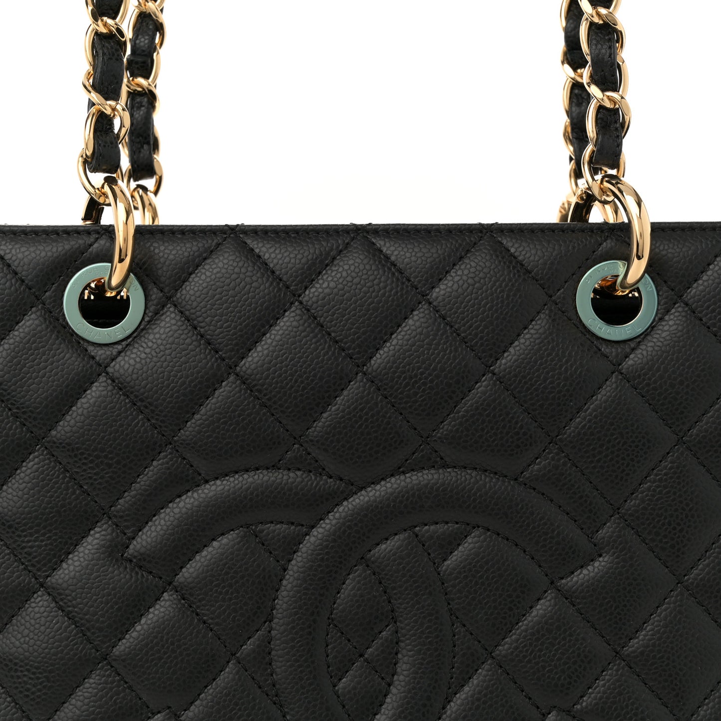 Caviar Quilted Grand Shopping Tote GST Black