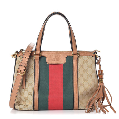 Gucci Monogram Web Rania Top Handle Bag Natural 1 of 10