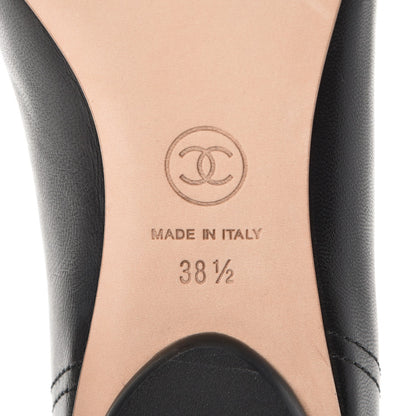 Chanel Lambskin Patent Cap Toe Ballerina Flats 38.5 Black 5 of 11
