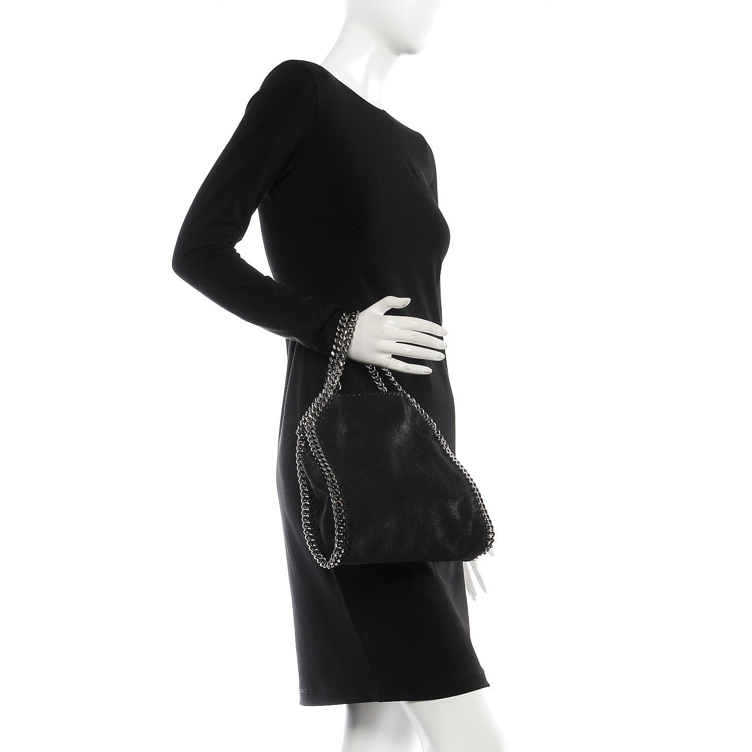 Stella McCartney Shaggy Deer Mini Falabella Fold Over Tote Black 2 of 8