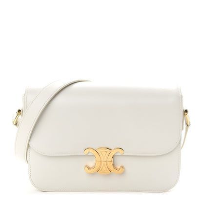 Celine Shiny Calfskin Medium Triomphe White 1 of 11