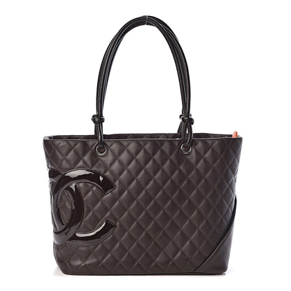 Chanel Calfskin Quilted Large Cambon Tote Brown 1 of 10