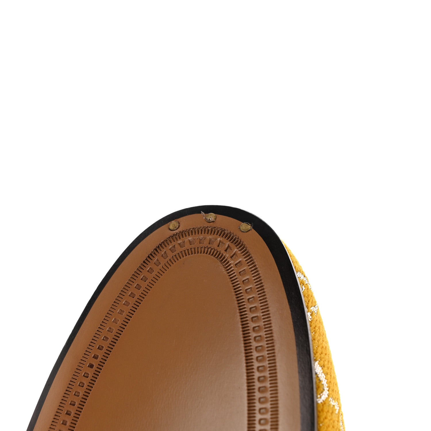 Gucci Canvas Lame GG Monogram Horsebit Womens Jordaan Loafers 36.5 Lemon Silver 10 of 11