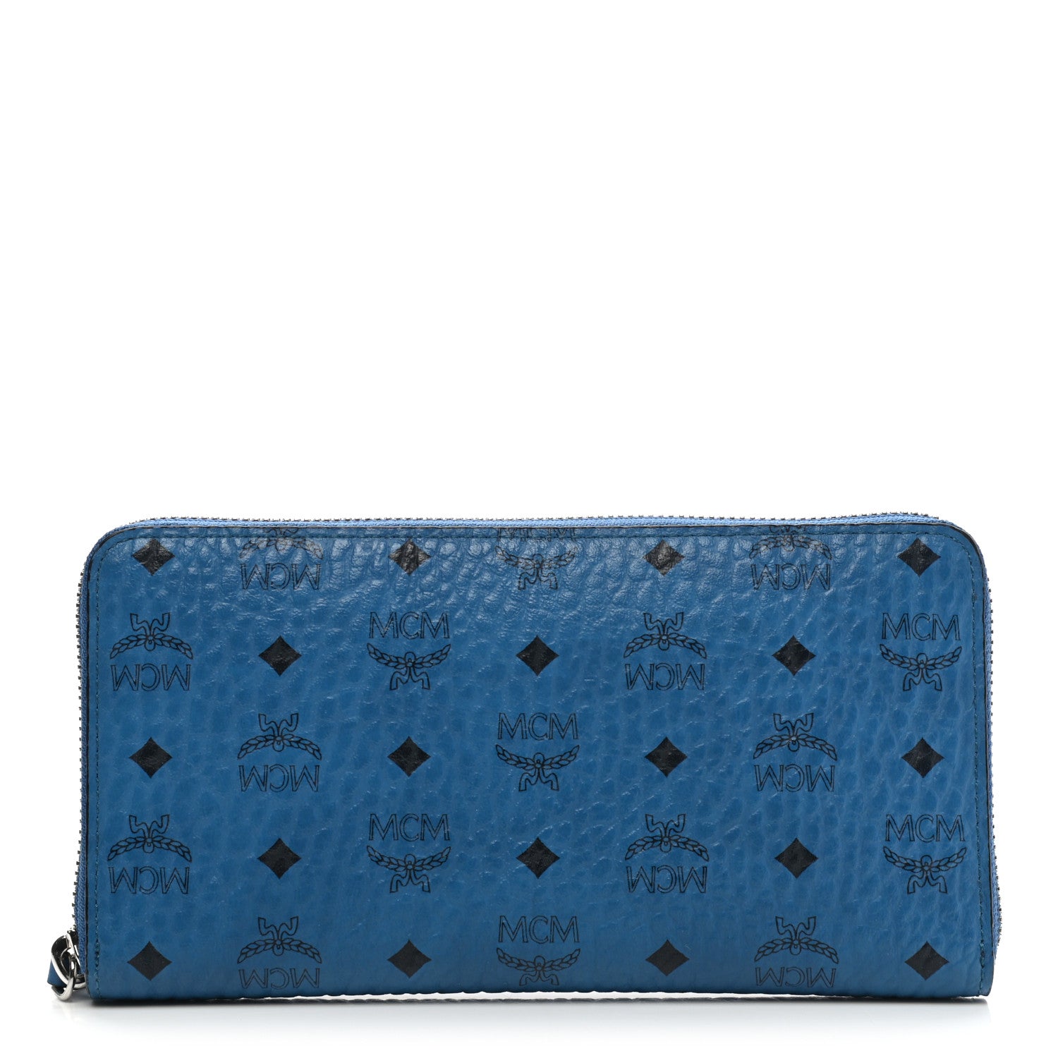 MCM Visetos Large Zip Around Wallet Munich Blue 1 of 8