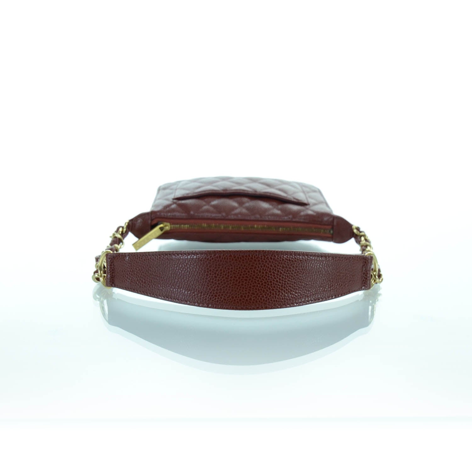 Chanel Caviar Quilted Pochette Dark Red 4 of 10