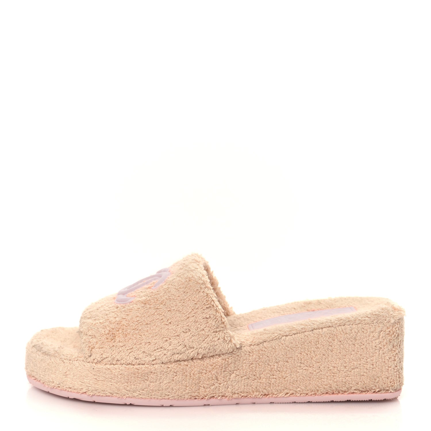 Chanel Terry Cloth CC Wedge Sandals 36 Pink 1 of 8