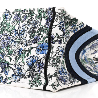Christian Dior Canvas Embroidered Medium Flowers Book Tote Blue 10 of 11