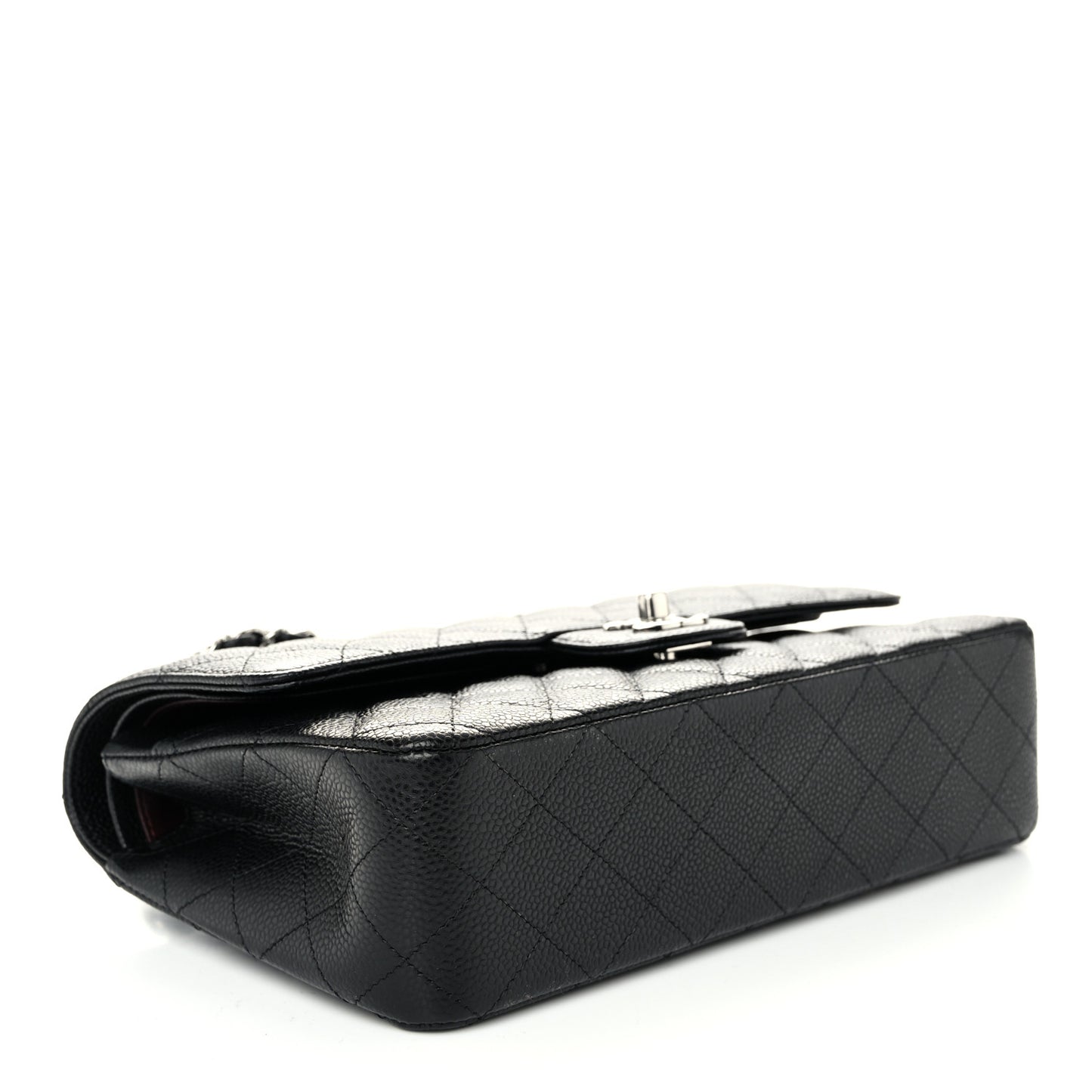 Caviar Quilted Medium Double Flap Black