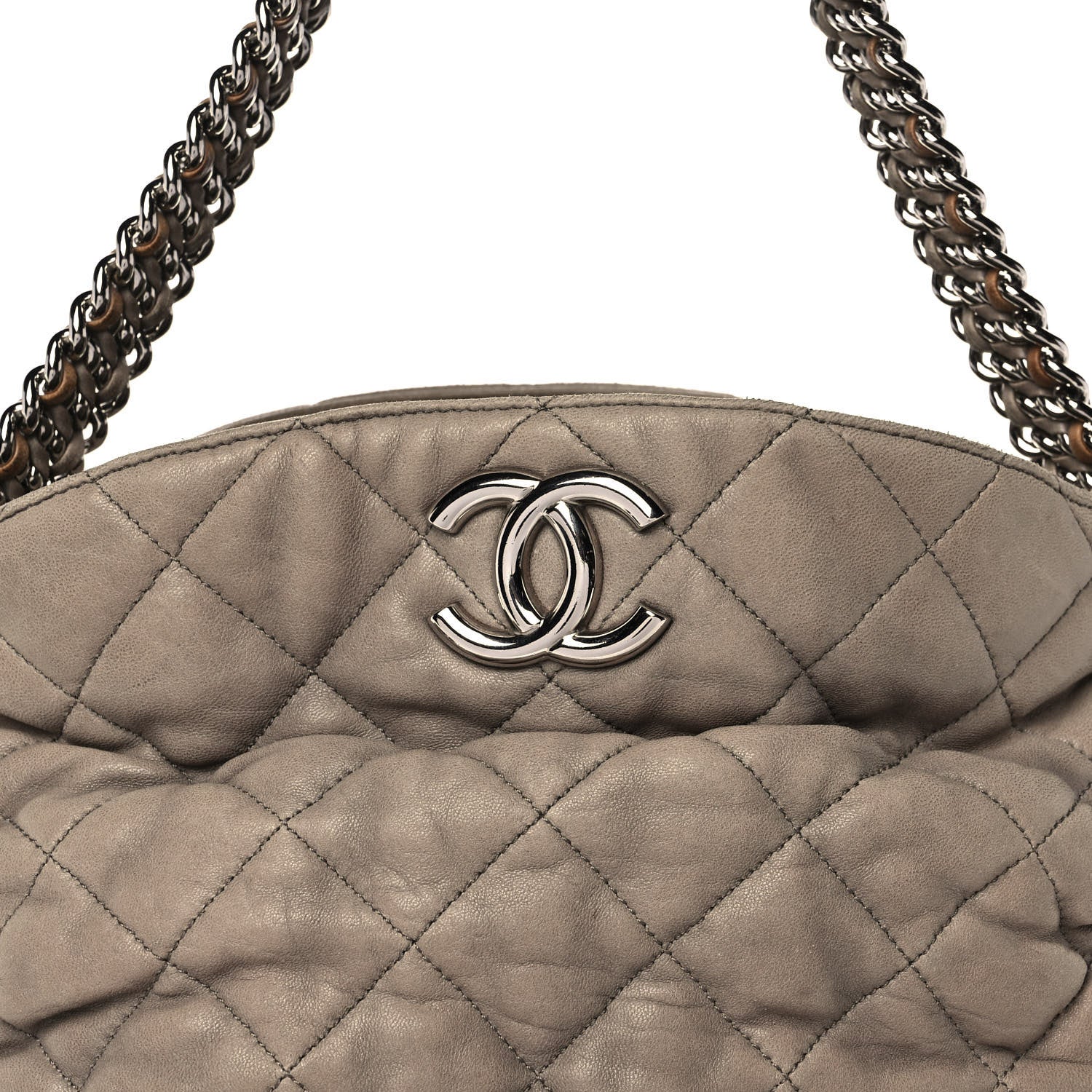 Chanel Washed Lambskin Chain Around Hobo Taupe 7 of 12