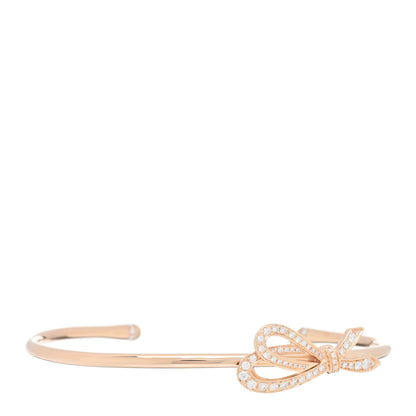 Tiffany 18K Rose Gold Diamond Bow Cuff Bracelet 1 of 3