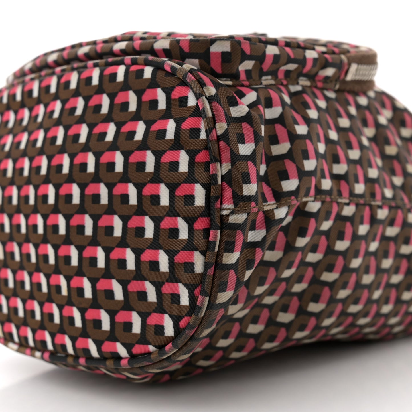 Nylon Saffiano Otta Print Bucket Crossbody Bag Rosa