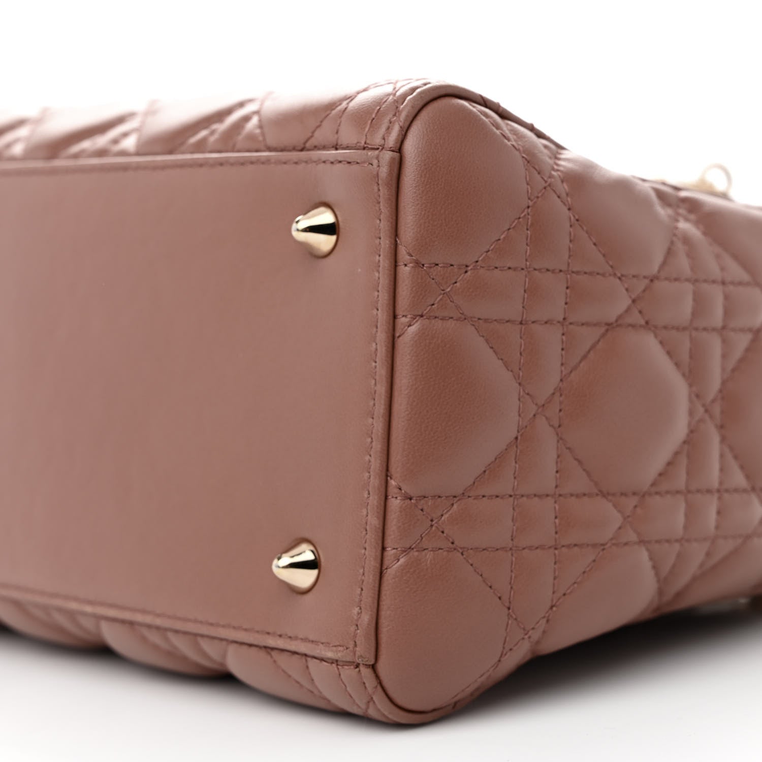 Christian Dior CHRISTIAN DIOR Lambskin Cannage Medium Lady Dior Bois de Rose 10 of 10