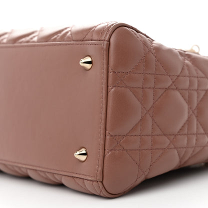 Christian Dior CHRISTIAN DIOR Lambskin Cannage Medium Lady Dior Bois de Rose 10 of 10