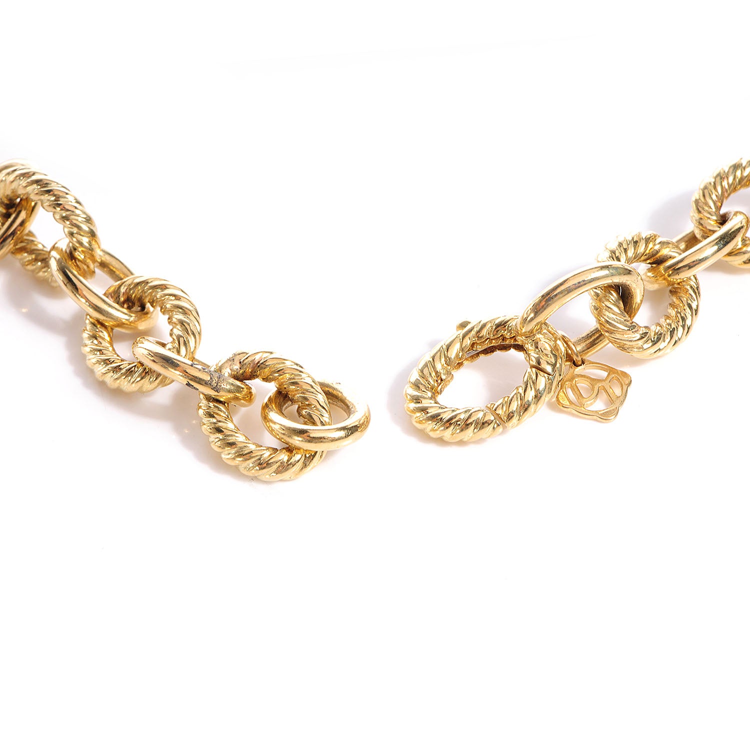 David Yurman 18k Yellow Gold Large Oval Link 16mm Chain Necklace 4 of 6