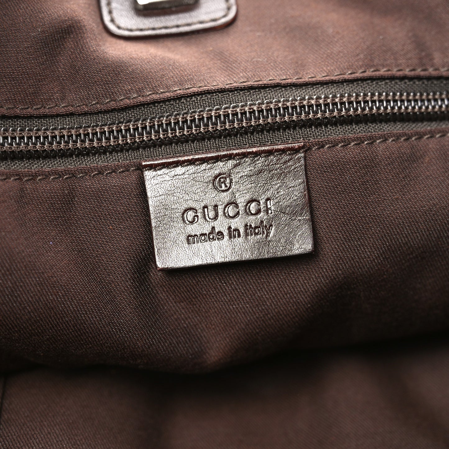 Monogram Calfskin Tote Dark Brown