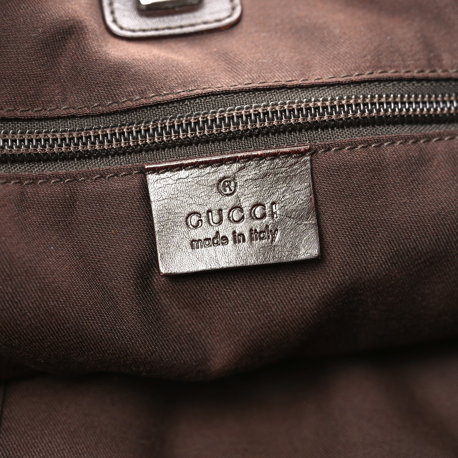 Gucci Monogram Calfskin Tote Dark Brown 6 of 10