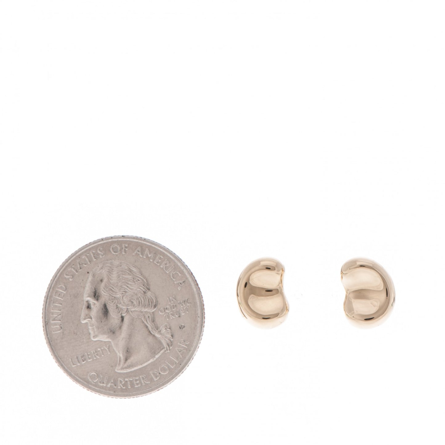 18K Yellow Gold 12mm Elsa Peretti Bean Earrings