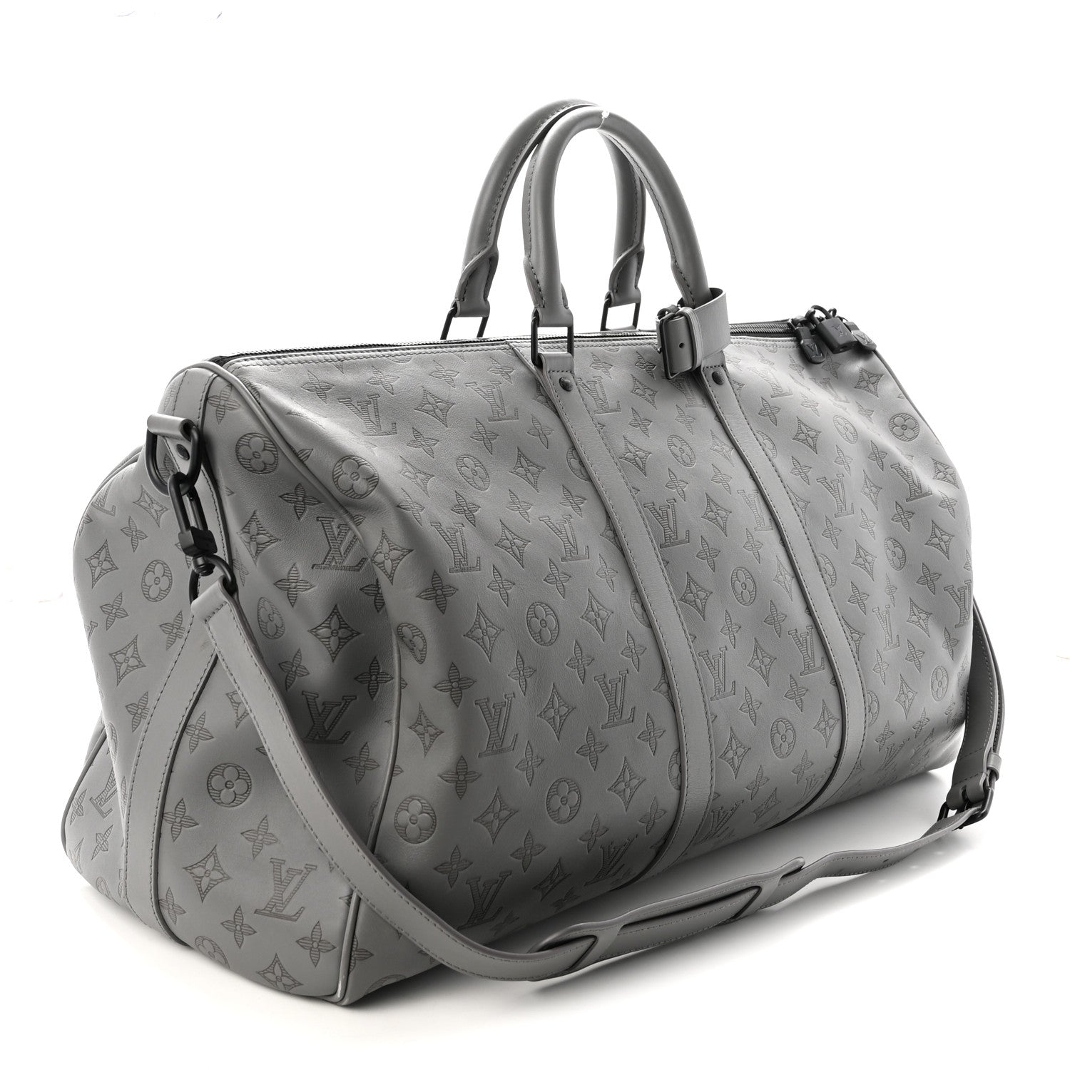 Louis Vuitton Calfskin Monogram Shadow Keepall Bandouliere 50
