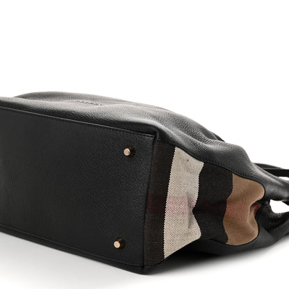 Burberry Grainy Calfskin House Check Medium Maidstone Black 11 of 11