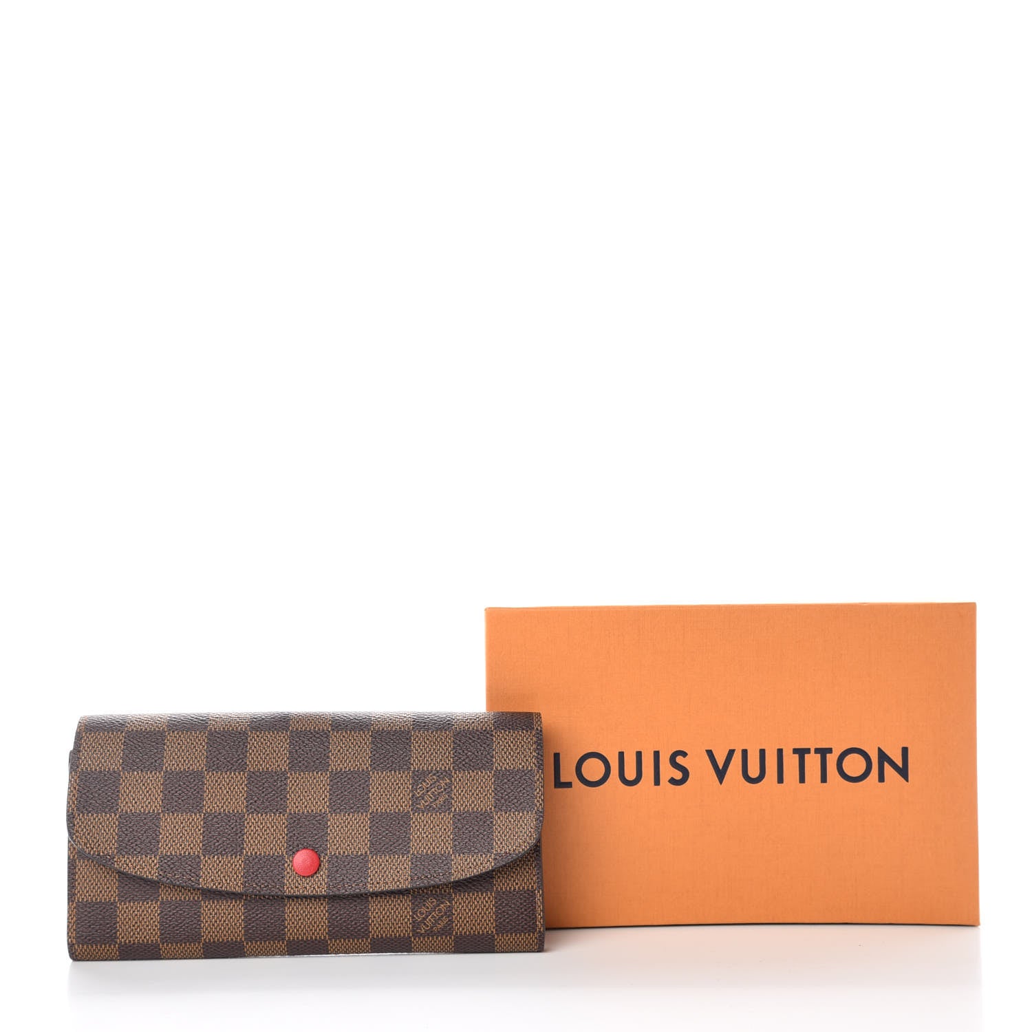 Louis Vuitton Damier Ebene Emilie Wallet Red 10 of 10