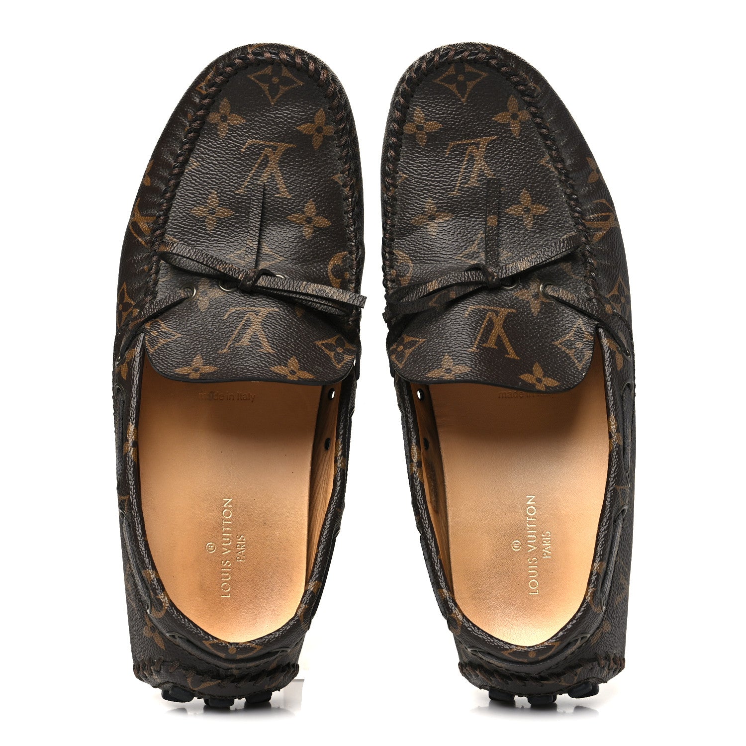 Louis Vuitton Monogram Mens Arizona Car Shoe Moccasin Loafers 7.5 2 of 9