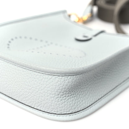 Hermes Taurillon Clemence Amazone Evelyne TPM Bleu Pale Etain 10 of 11