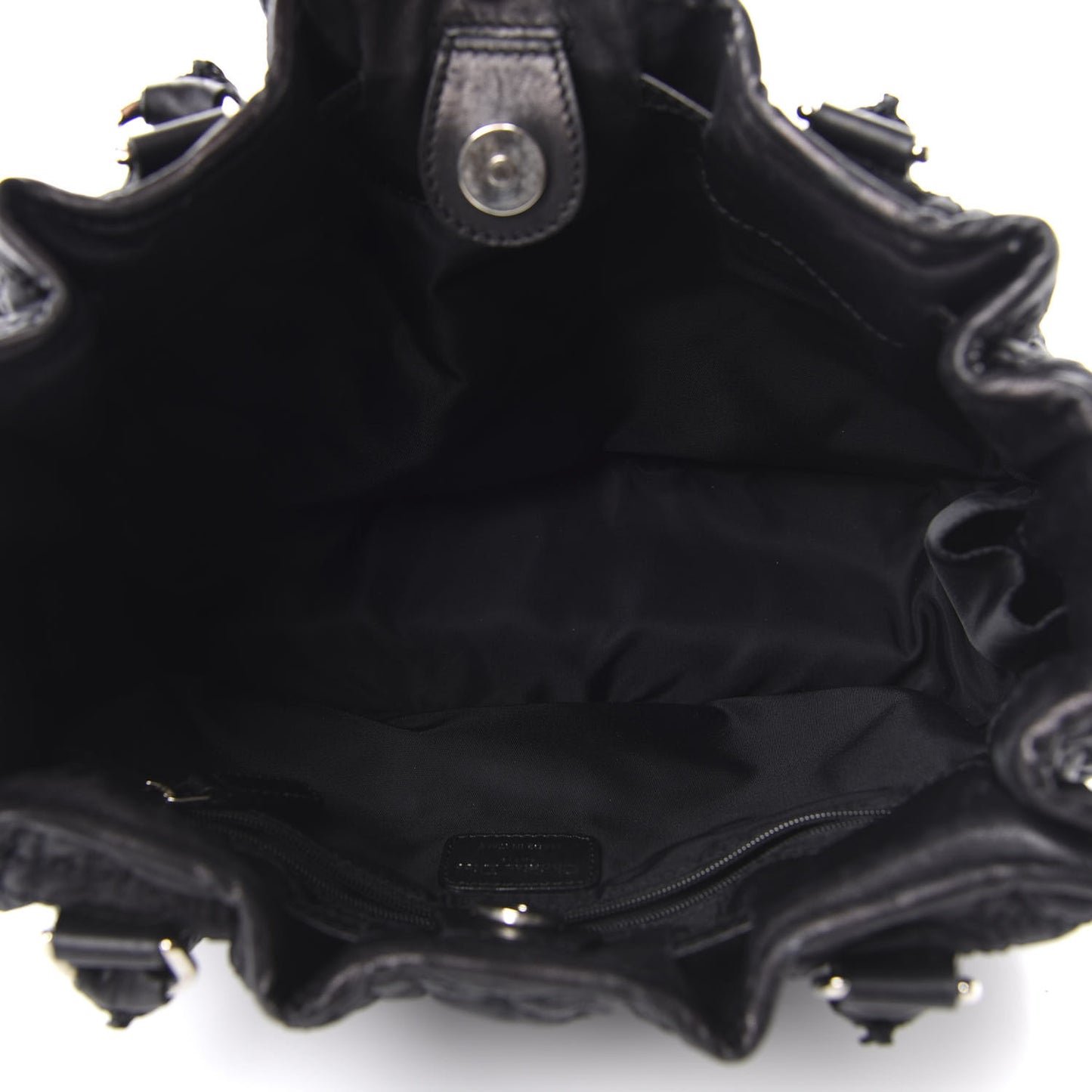 Nylon Cannage Shopper Tote Black