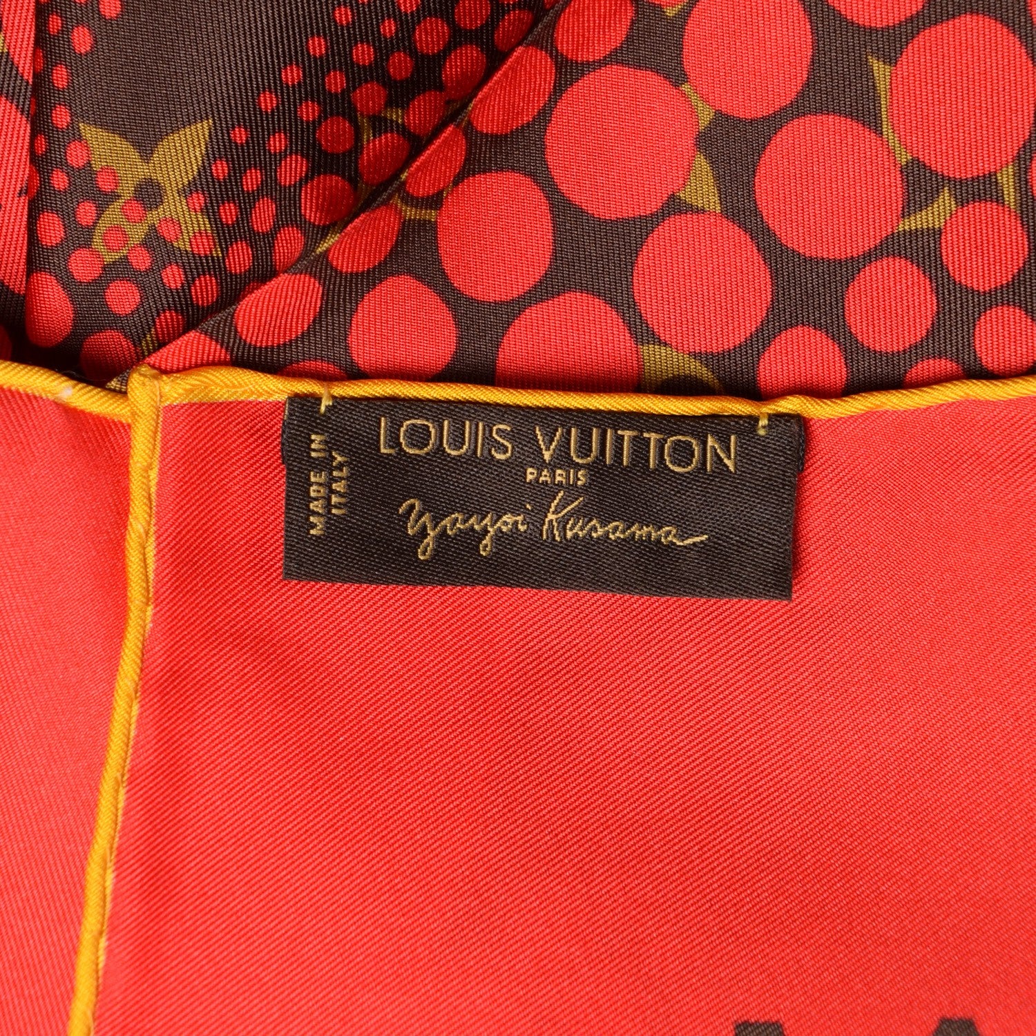 Louis Vuitton Silk Monogram Kusama Town Square Scarf Red 5 of 5
